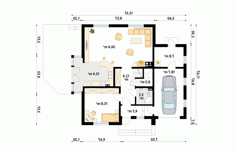 Projekt domu parterowego Boguśka dr-S - 