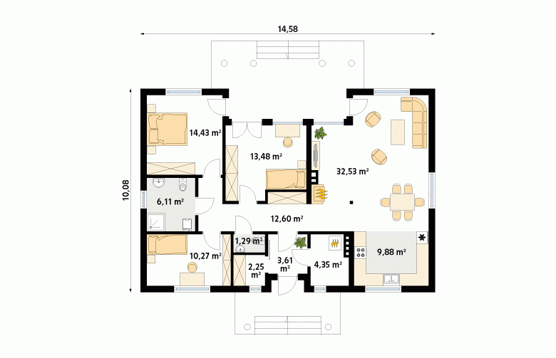 Projekt domu tradycyjnego Borówka 6 dr-s - 