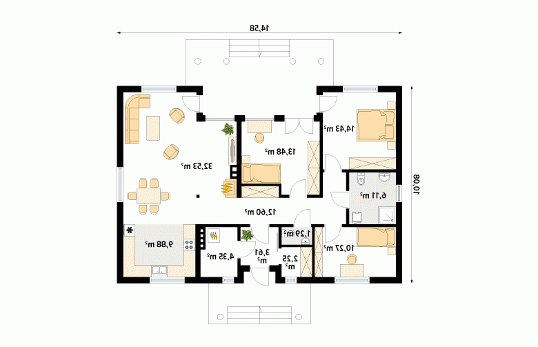 Projekt domu tradycyjnego Borówka 6 dr-s - 