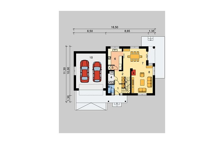 Projekt domu jednorodzinnego LK&628 - parter