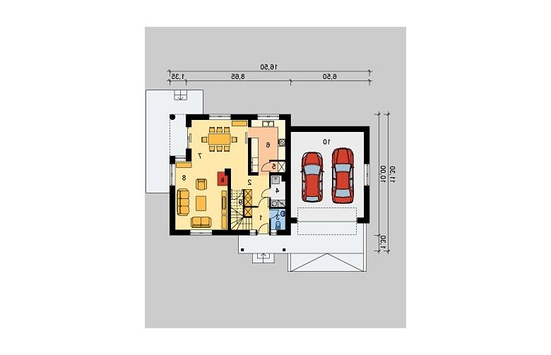 Projekt domu jednorodzinnego LK&628 - parter