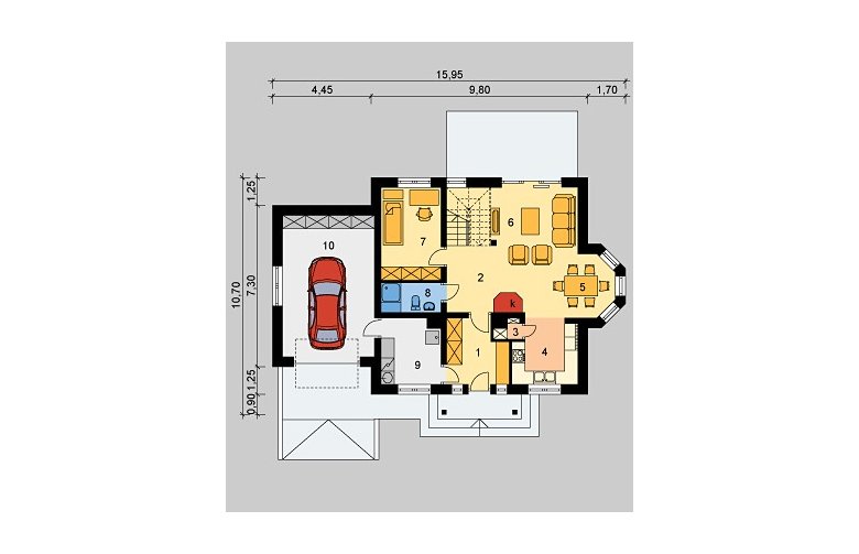 Projekt domu jednorodzinnego LK&630 - parter