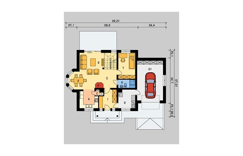 Projekt domu jednorodzinnego LK&630 - parter