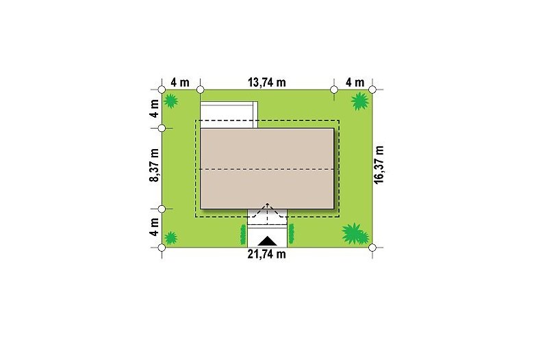 Projekt domu parterowego Z241 - Usytuowanie