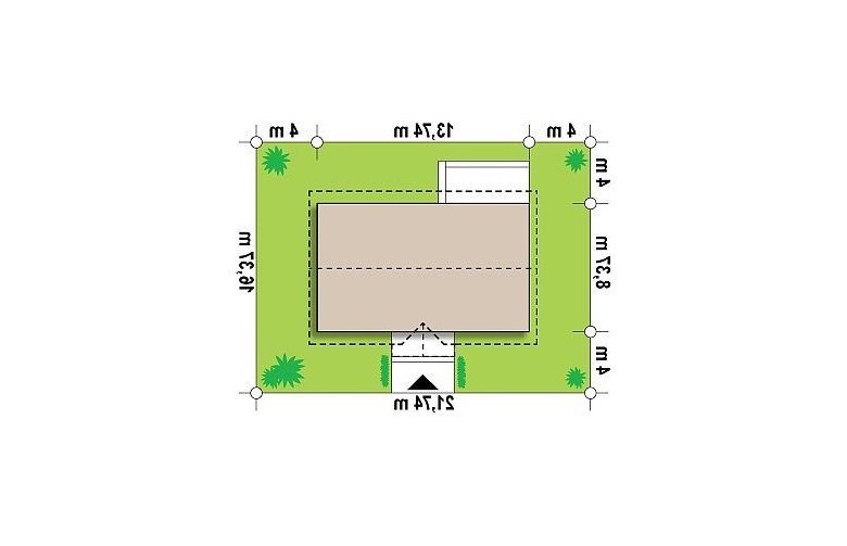 Projekt domu parterowego Z241 - Usytuowanie - wersja lustrzana