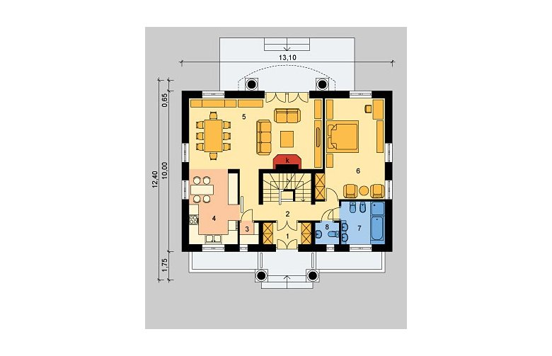 Projekt domu jednorodzinnego LK&617 - parter