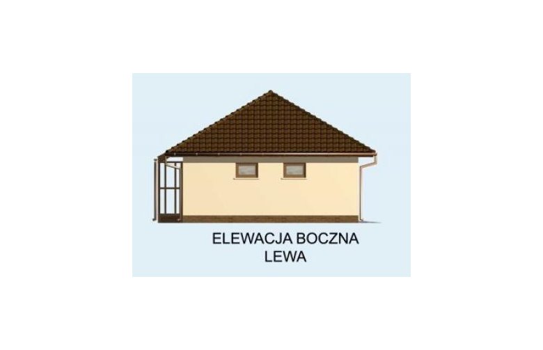 Projekt garażu G79 garaż dwustanowiskowy - elewacja 2