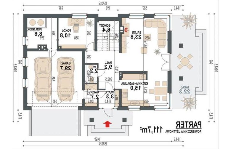 Projekt domu jednorodzinnego Goblin II 2G - rzut parteru