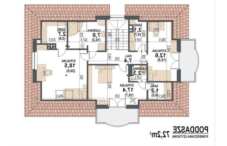 Projekt domu jednorodzinnego Goblin II 2G - rzut poddasza