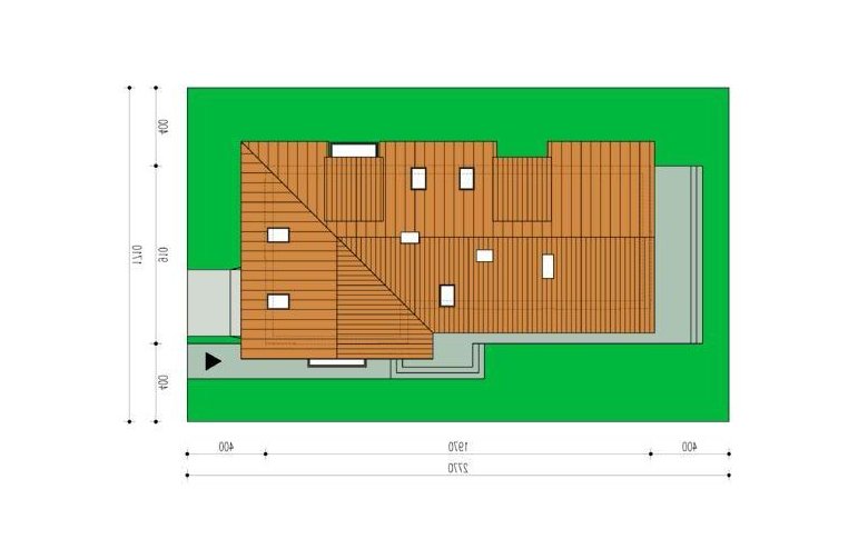 Projekt domu jednorodzinnego Oliwia - Usytuowanie - wersja lustrzana