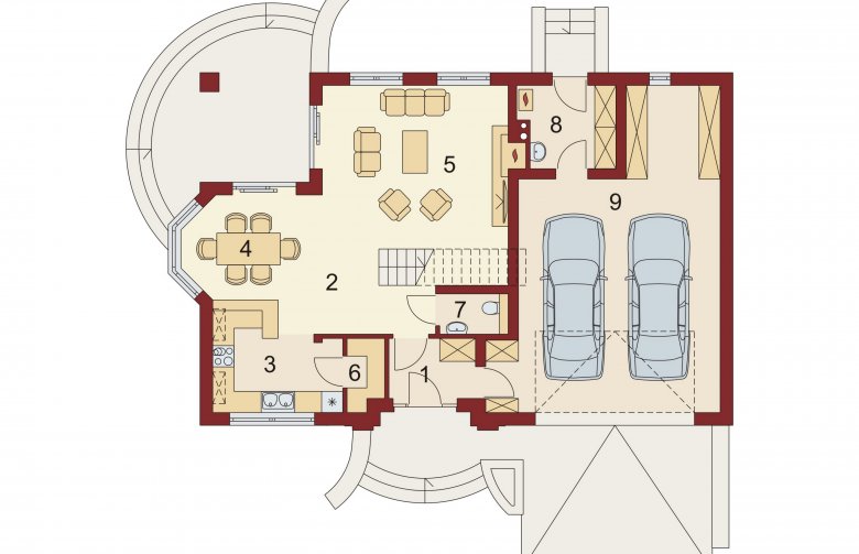 Projekt domu jednorodzinnego Aureliusz 2 - rzut parteru