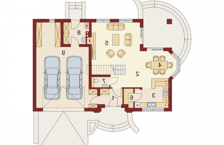 Projekt domu jednorodzinnego Aureliusz 2 - rzut parteru