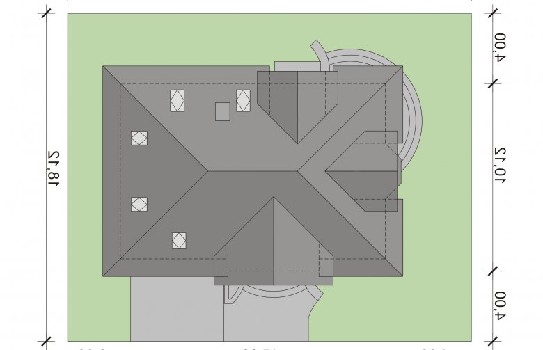 Projekt domu jednorodzinnego Aureliusz 2 - Usytuowanie - wersja lustrzana