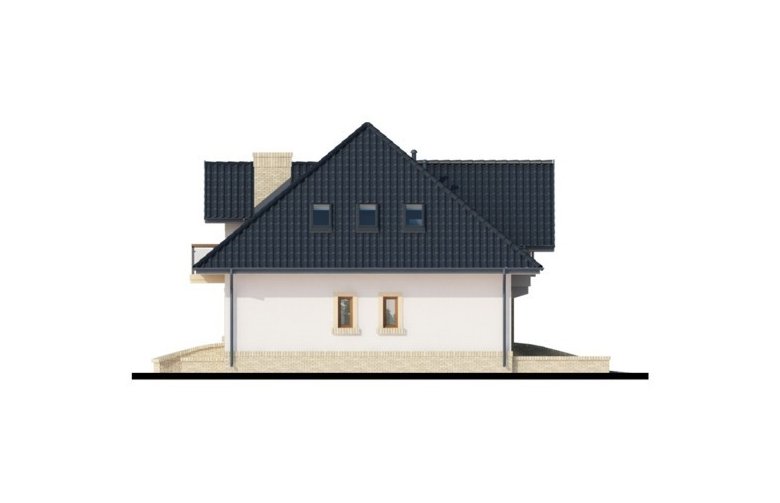 Projekt domu jednorodzinnego Aureliusz - elewacja 2