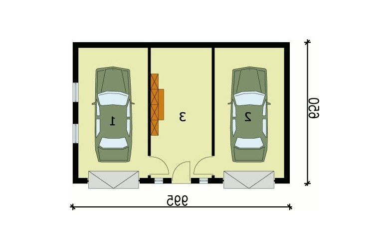 Projekt garażu G78 - przyziemie