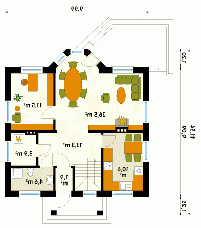 Rzut projektu Echo - wersja lustrzana