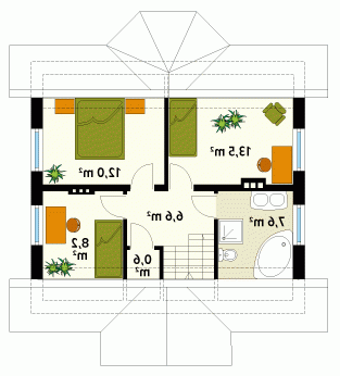 Rzut projektu Echo - wersja lustrzana