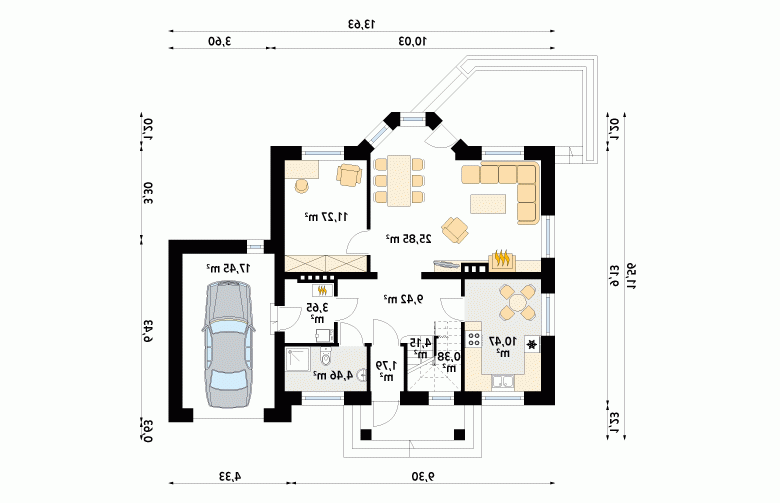 Projekt domu tradycyjnego Echo 2 - 