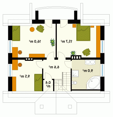 Rzut projektu Eko - wersja lustrzana