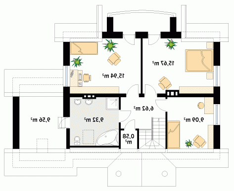 Rzut projektu Eko 2 - wersja lustrzana