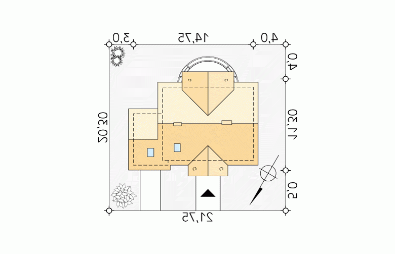 Projekt domu wielorodzinnego Eko 2 - Usytuowanie - wersja lustrzana