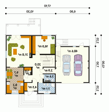 Rzut projektu Feria dr-B - wersja lustrzana