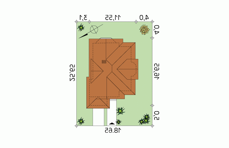 Projekt domu wielorodzinnego Forte 2 - Usytuowanie - wersja lustrzana