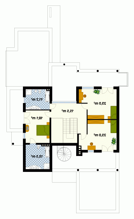 Rzut projektu Freya - wersja lustrzana