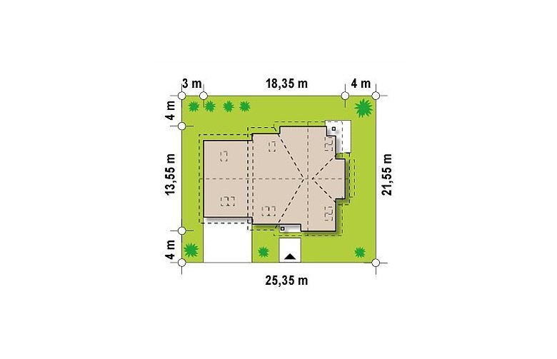 Projekt domu jednorodzinnego Z70 - Usytuowanie