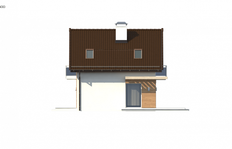Projekt domu jednorodzinnego Z264 - elewacja 1
