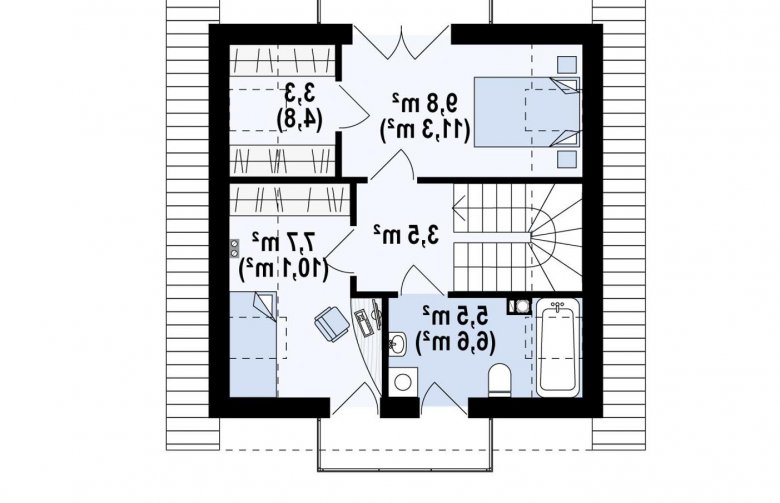 Projekt domu jednorodzinnego Z264 - rzut poddasza