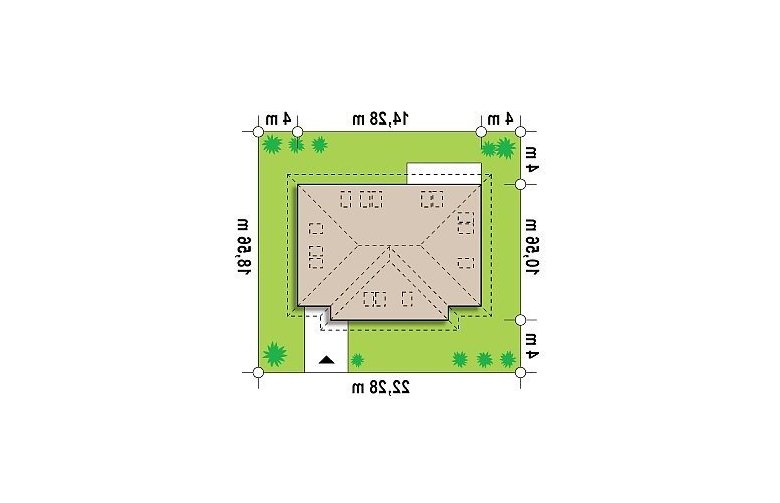 Projekt domu jednorodzinnego Z83 - Usytuowanie - wersja lustrzana