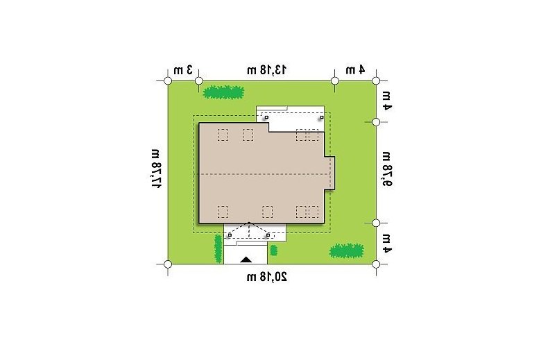 Projekt domu z poddaszem Z95 - Usytuowanie - wersja lustrzana