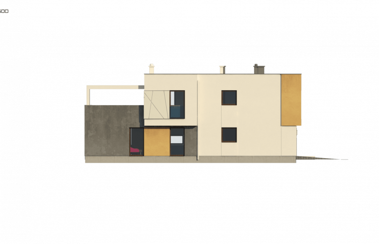 Projekt domu piętrowego Zx45 - elewacja 1