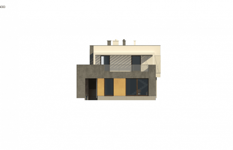 Projekt domu piętrowego Zx45 - elewacja 3