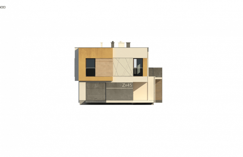 Projekt domu piętrowego Zx45 - elewacja 4