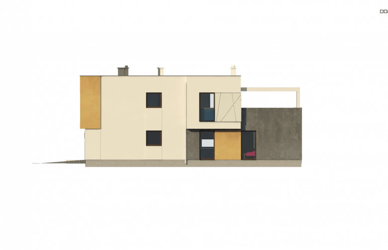 Projekt domu piętrowego Zx45 - elewacja 1
