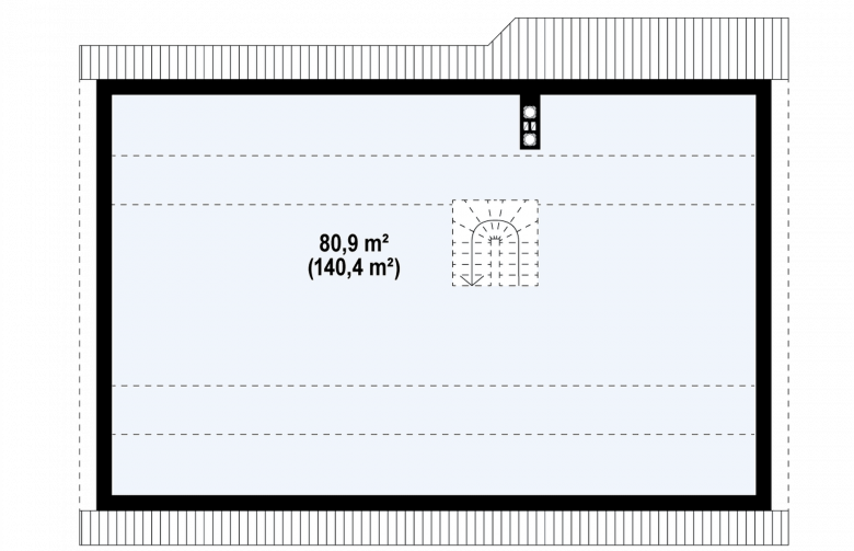 Projekt domu parterowego Z98 - rzut poddasza