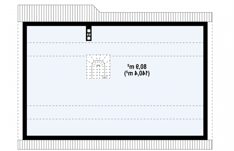 Projekt domu parterowego Z98 - rzut poddasza