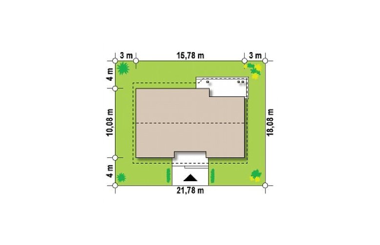 Projekt domu parterowego Z98 - Usytuowanie