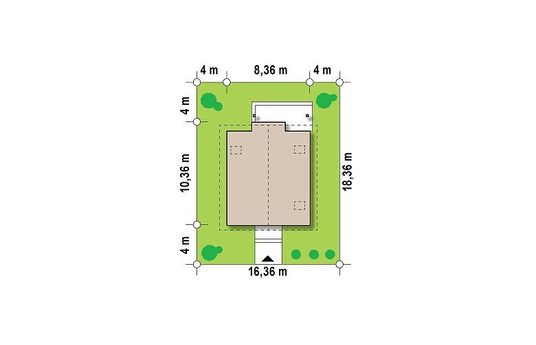 Projekt domu z poddaszem Z99 - Usytuowanie