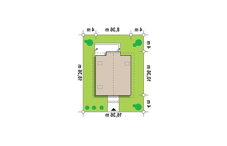 Projekt domu z poddaszem Z99 - Usytuowanie - wersja lustrzana