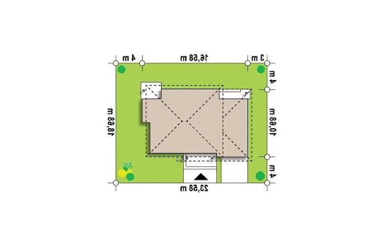Projekt domu jednorodzinnego Zx12 - Usytuowanie - wersja lustrzana