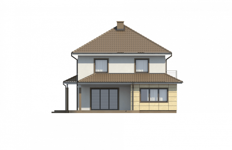 Projekt domu jednorodzinnego Zx16 - elewacja 2