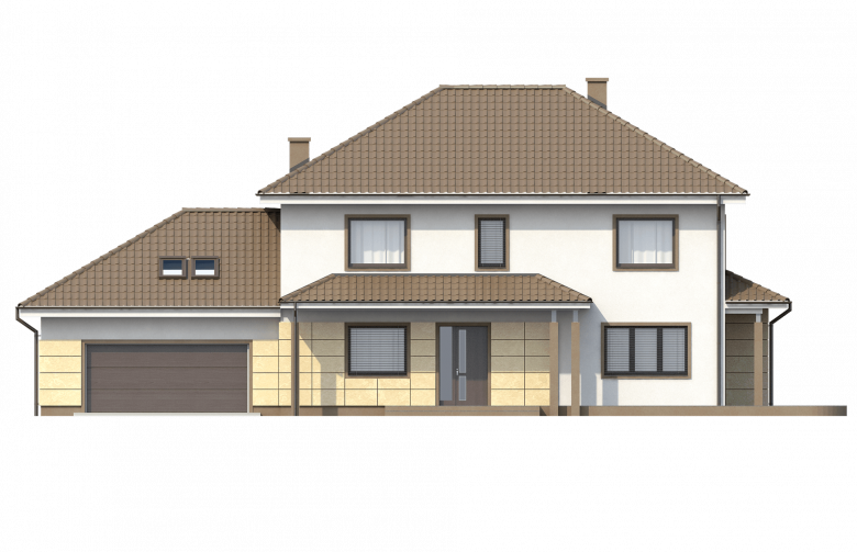 Projekt domu jednorodzinnego Zx16 - elewacja 3