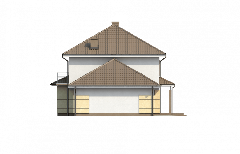 Projekt domu jednorodzinnego Zx16 - elewacja 4