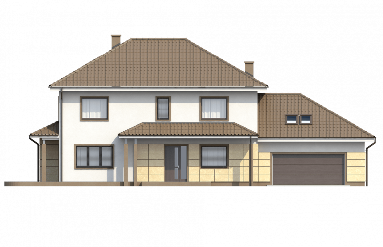 Projekt domu jednorodzinnego Zx16 - elewacja 3