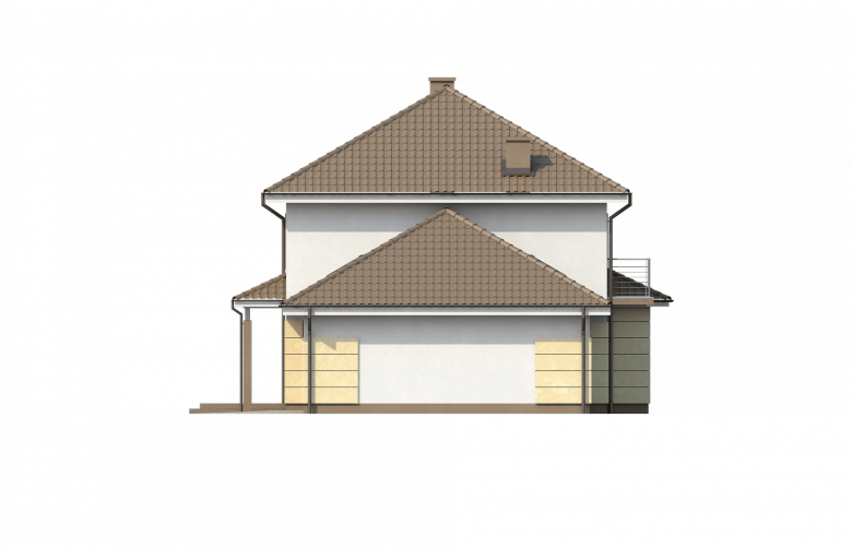 Projekt domu jednorodzinnego Zx16 - elewacja 4