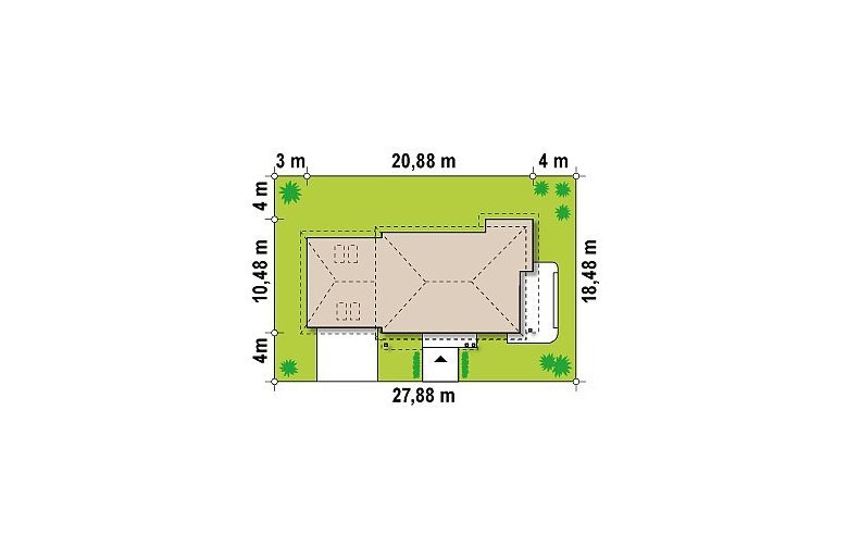 Projekt domu jednorodzinnego Zx16 - Usytuowanie