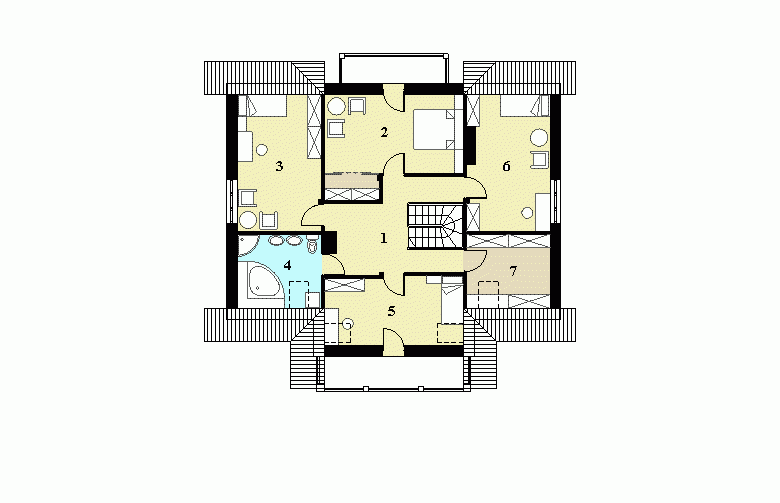 Projekt domu jednorodzinnego HG-Y3 - rzut poddasza